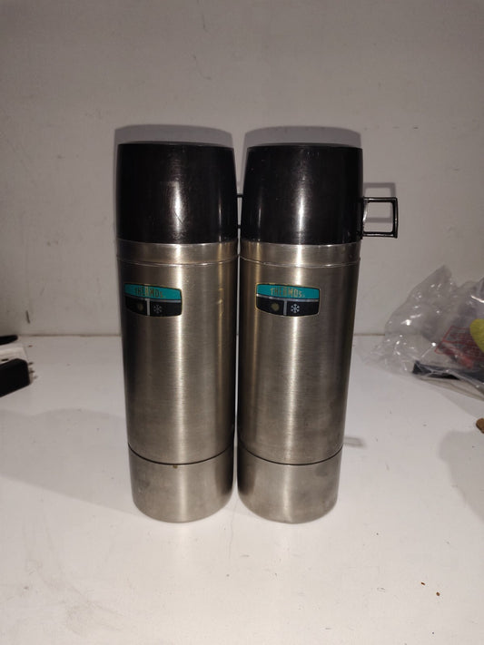 Vintage Thermos King-Seeley Stainless Steel Model 2464S Stopper 764 - Set Of 2