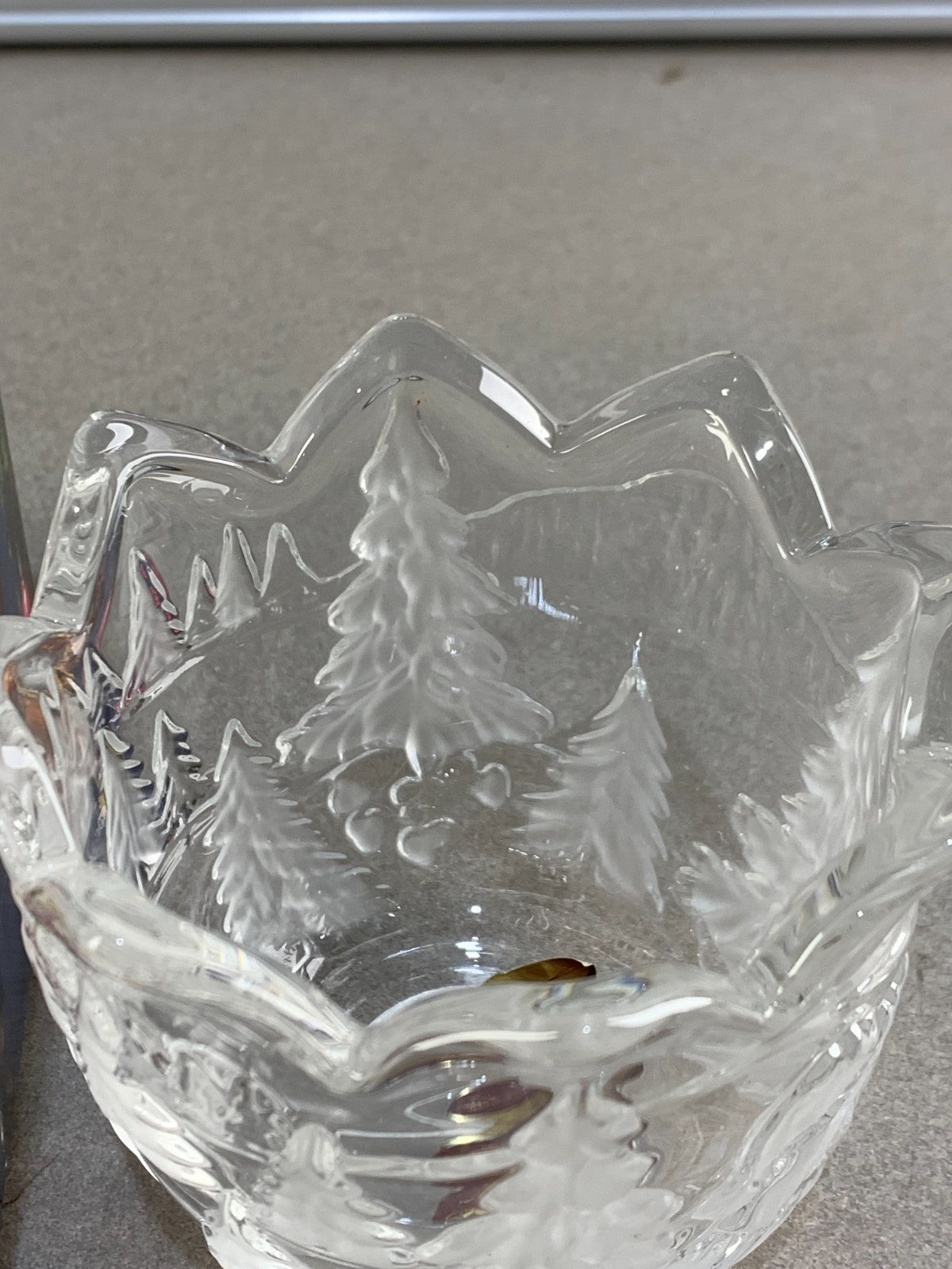 Walther Glas Germany Scandi Folk Glass Christmas Tea Light Holder + Original Box