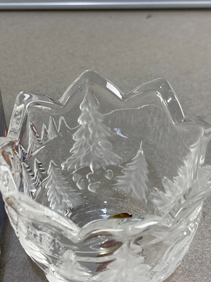 Walther Glas Germany Scandi Folk Glass Christmas Tea Light Holder + Original Box