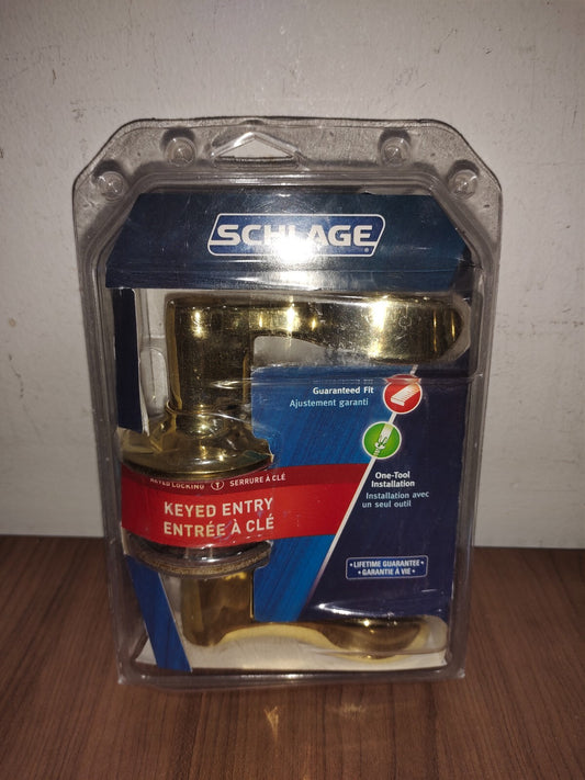 Schlage Hall & Closet Brass Door Knobs F10V ACC605 FR