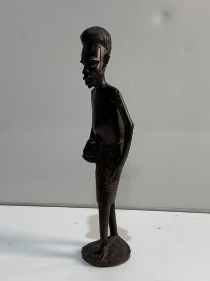 Vintage hand Carved African man figure