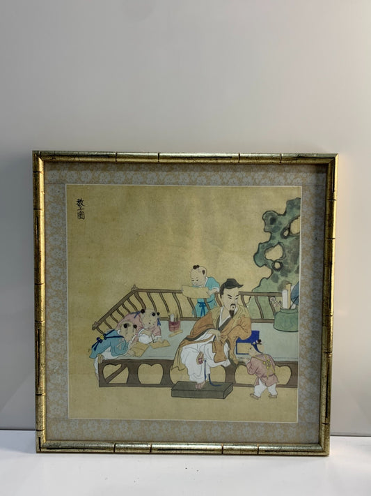 教子圖 ( godchild chart ) Chinese painting.