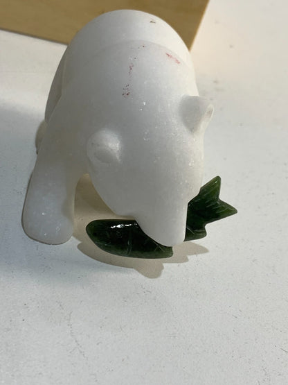 Vintage STAR MARBLE STONE Sculpture "Grizzly Bear" With COA