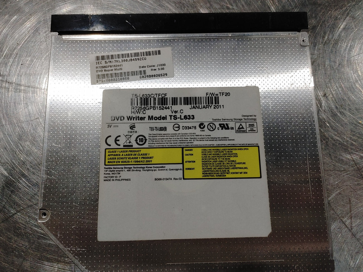 GOOD CONDITION Toshiba Samsung DVD Writer TSL633 Laptop Drive Works Tested