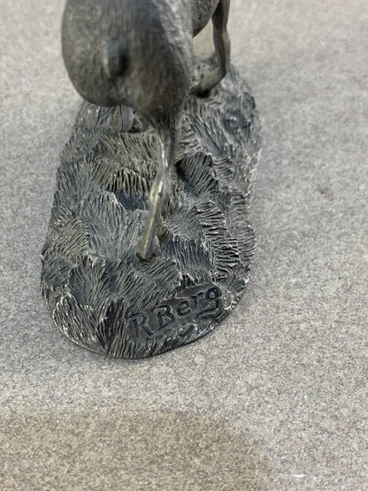 VTG 1976 Franklin Mint Pronghorn Antelope Wildlife North America Series Pewter