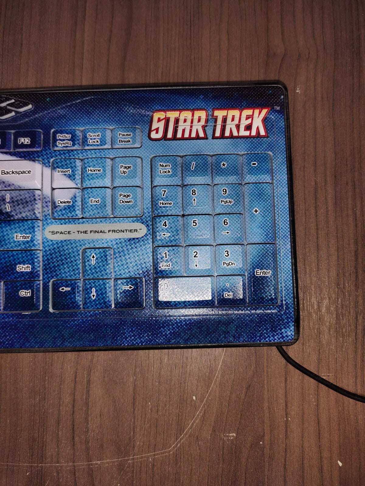 Rare Star Trek - Keyscaper Wired Keyboard Blue Black NCAA TK-501