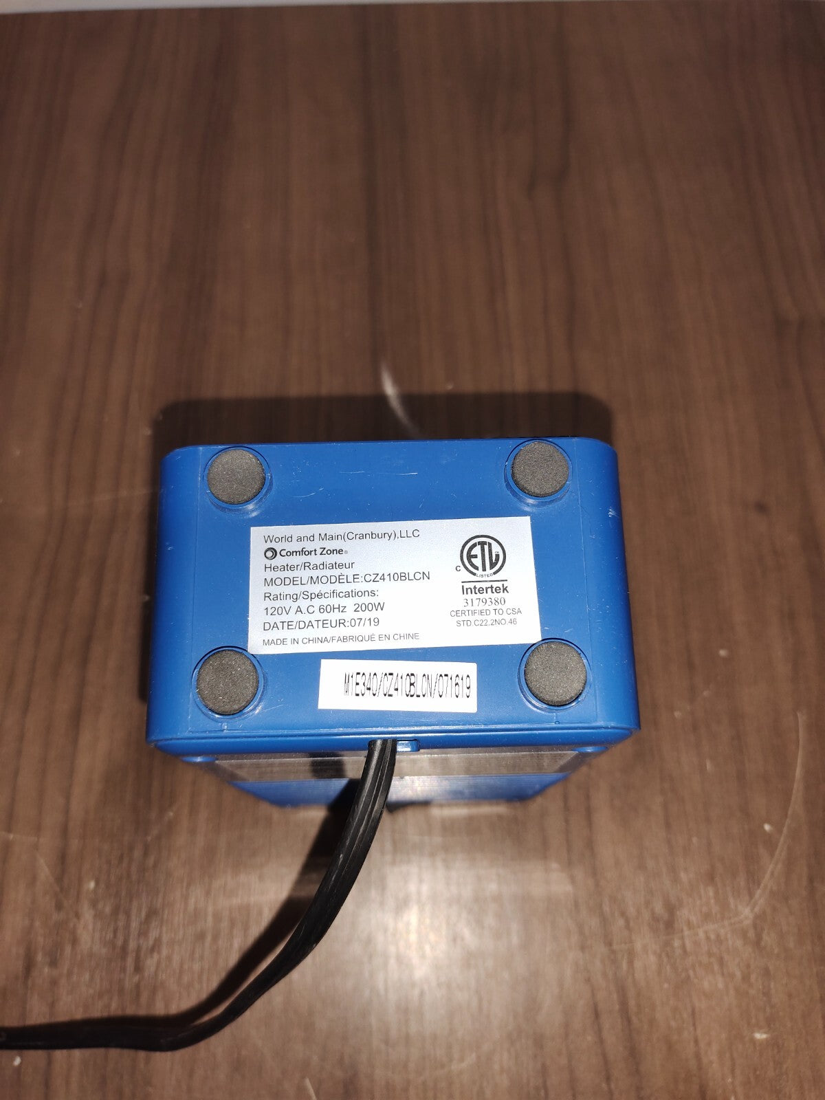 Comfort Zone Personal Ceramic Heater Mini Personal - CZ410BLCN