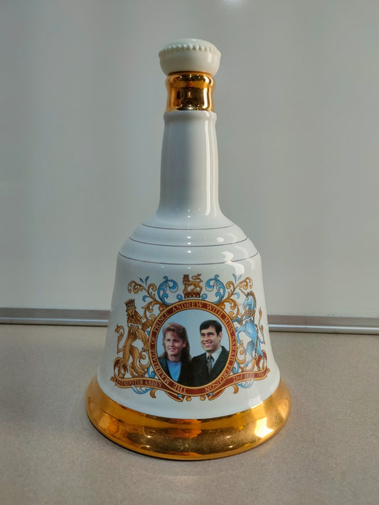 Vintage 1986 Royal Prince Andrew Wedding Bell Whiskey Decanter