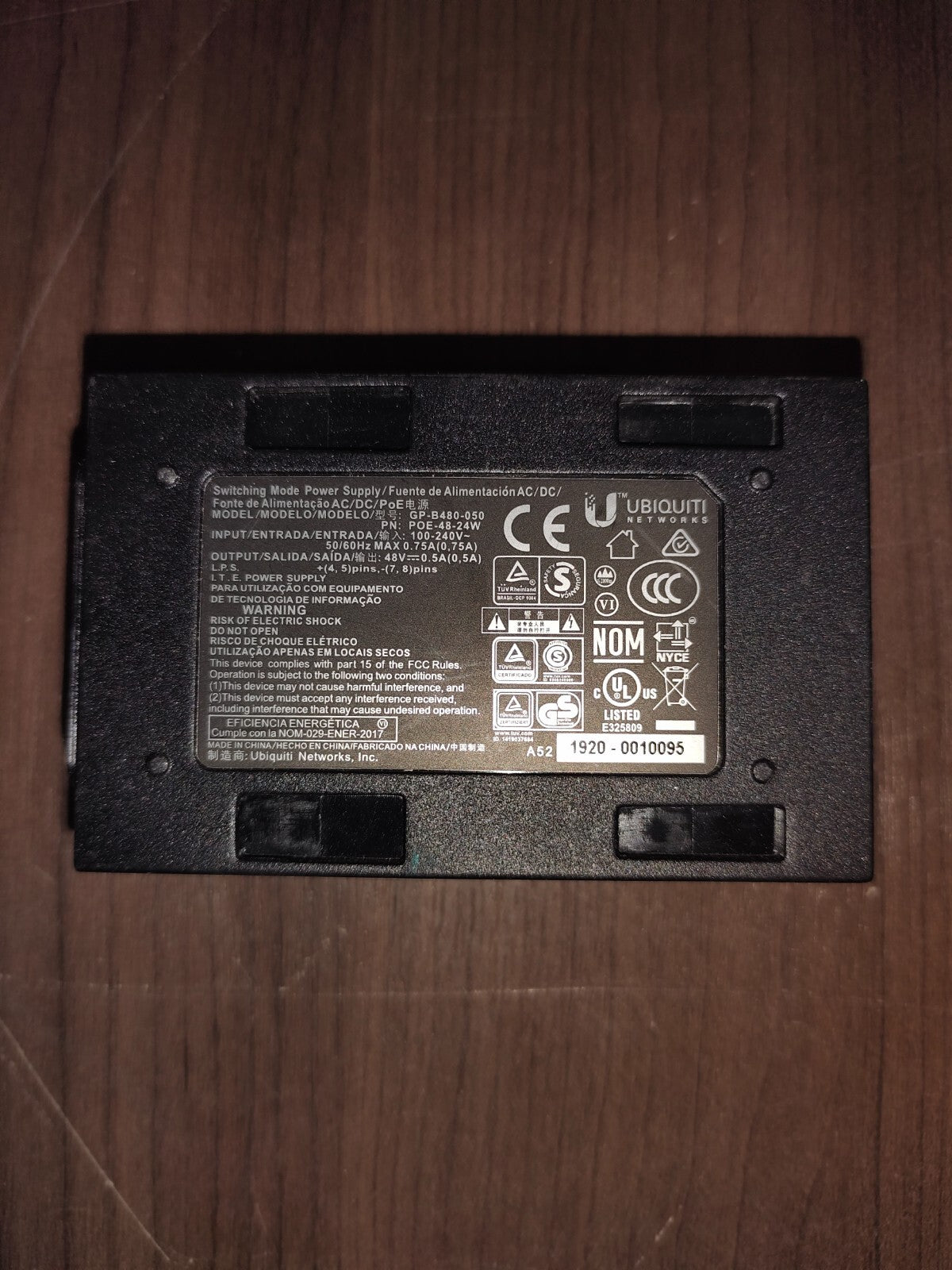 Ubiquiti PoE Injector 48V .5A - GP-B480-050