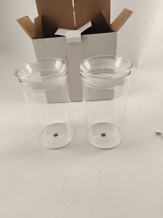 Glass Canister Jars with Glass Lid Airtight Kitchen Canisters Set of 2 - 1100ML