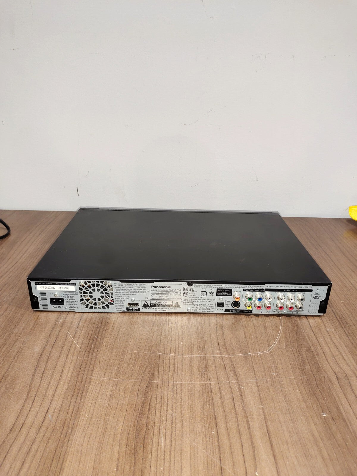 Panasonic DMP-BD30 Blue-ray Player