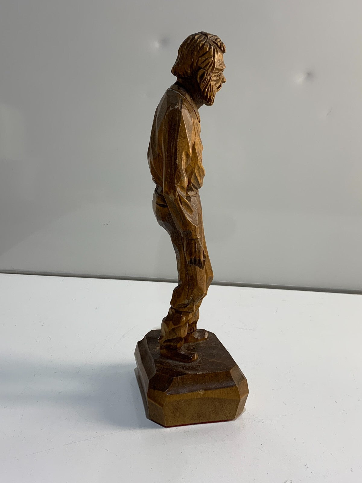 Vintage Canadian Wood Carved Old Man Figurine
