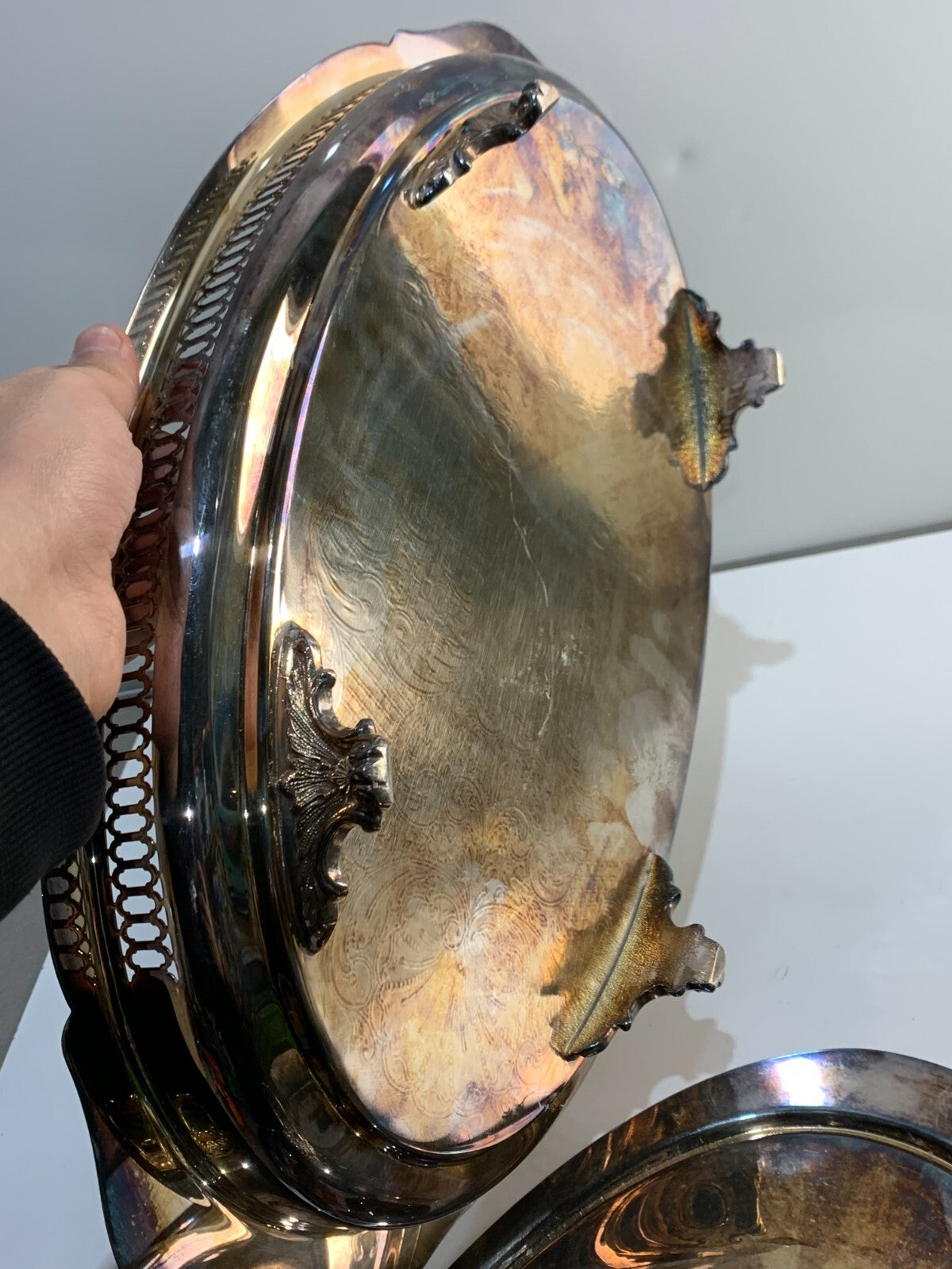 W. M. Rogers Silverplate Footed Chafing Dish w/ Lid