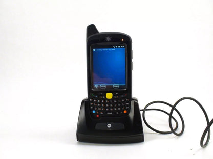 Motorola Zebra MC67NA Computer/Barcode Scanner With Cradle, Handle Grip, Adapter