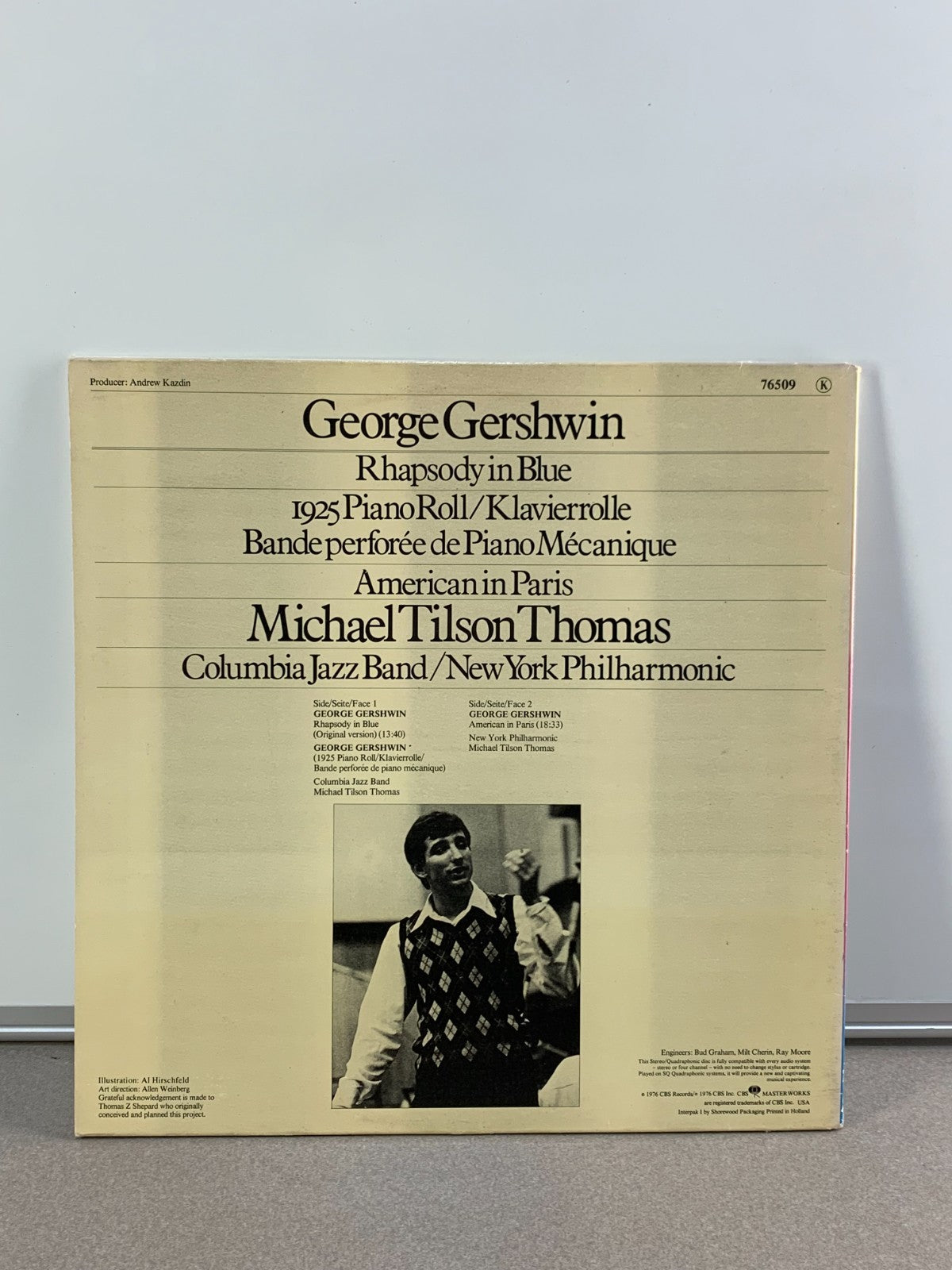 Gershwin Rhapsody in Blue LP CBS 76509 33RPM Piano Roll Jazz Vinyl