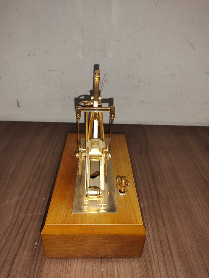 Vintage Crude Oil Pump Music Box Automaton Gilt Gold Pump With Wooden Case