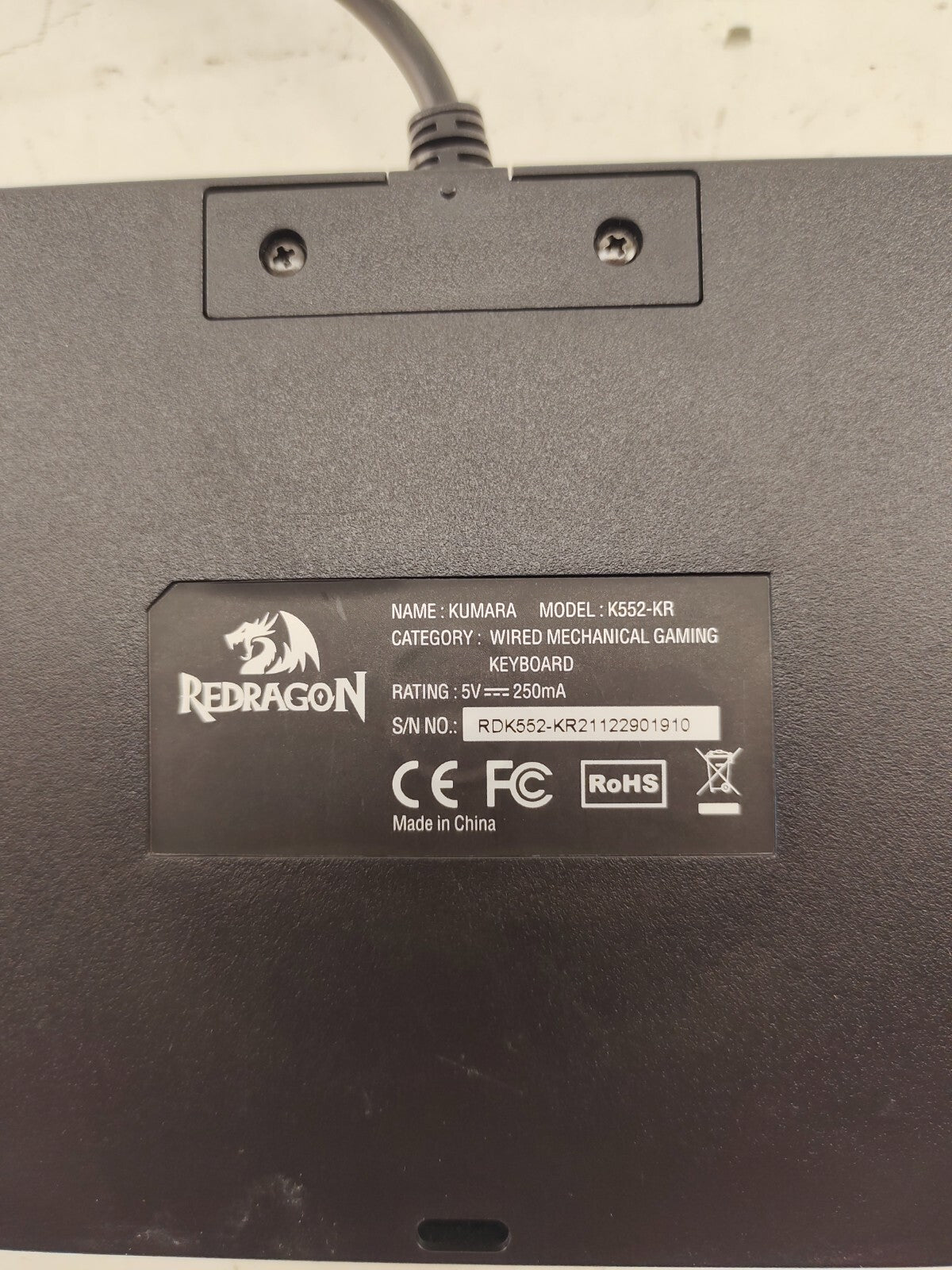 Redragon K552-KR KUMARA LED Backlit Mechanical Gaming Keyboard Wired Red Switch