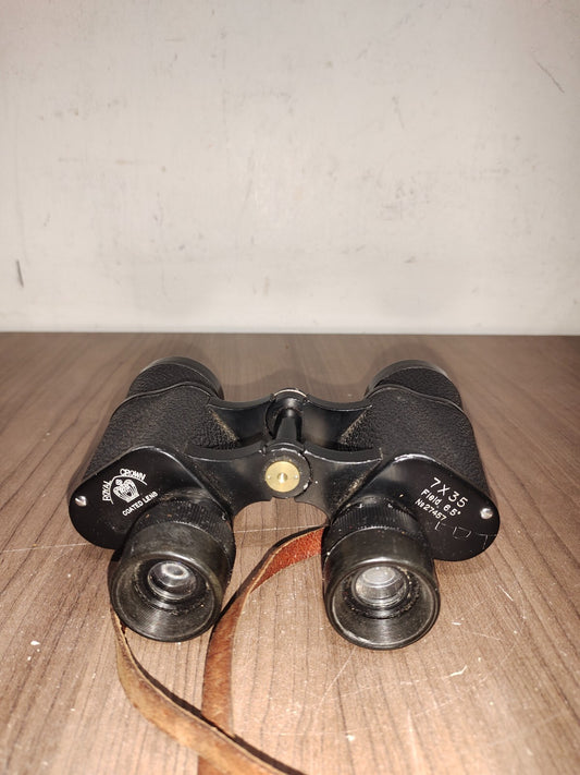 Vintage Royal Crown Coated Lens Binoculars 7 x 35 - Field - 6.5