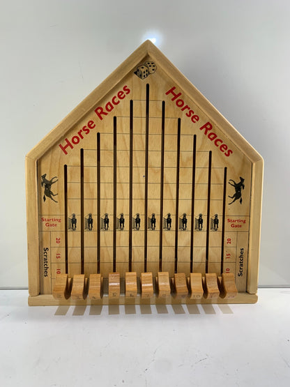 Vintage horse racing wooden game board rascal toys