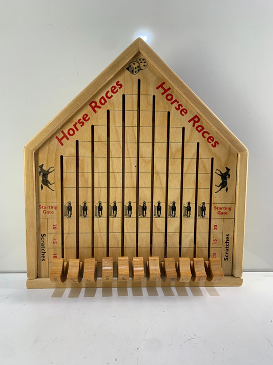 Vintage horse racing wooden game board rascal toys