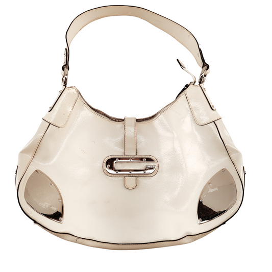 Guess White Cresent Y2K Shoulder Bag