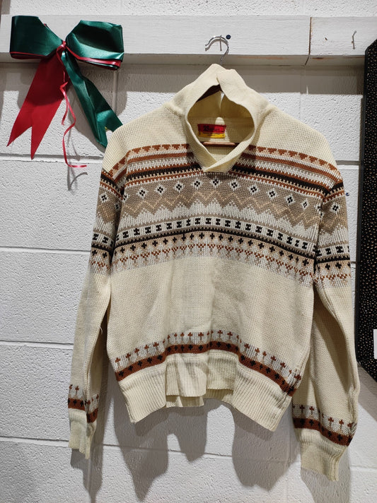 Vintage 70s HUDSON BAY Baymart Fair Isle Arcylic Sweater Pullover Men's