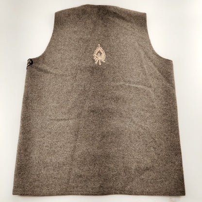 Handmade Grey Embroidered Wool Vest Eclectic Boho Style