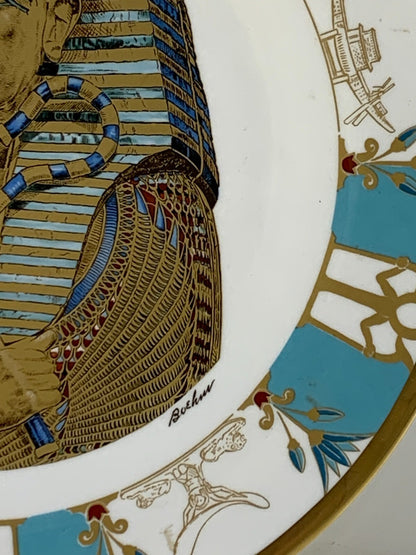 BOEHM VINTAGE 1976 PORCELAIN PLATE 11" EGYPTIAN PHARAOH LIMITED ISSUE ENGLAND