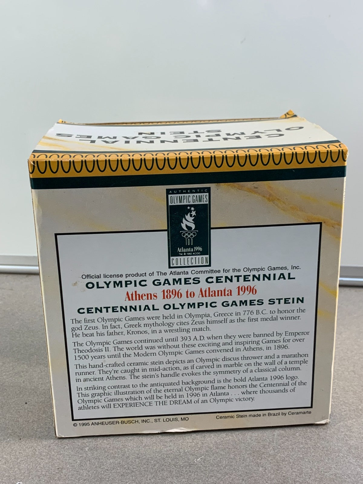 Vintage 1996 Atlanta Olympic Games Beer Stein Centennial Anheuser-Busch NEW!