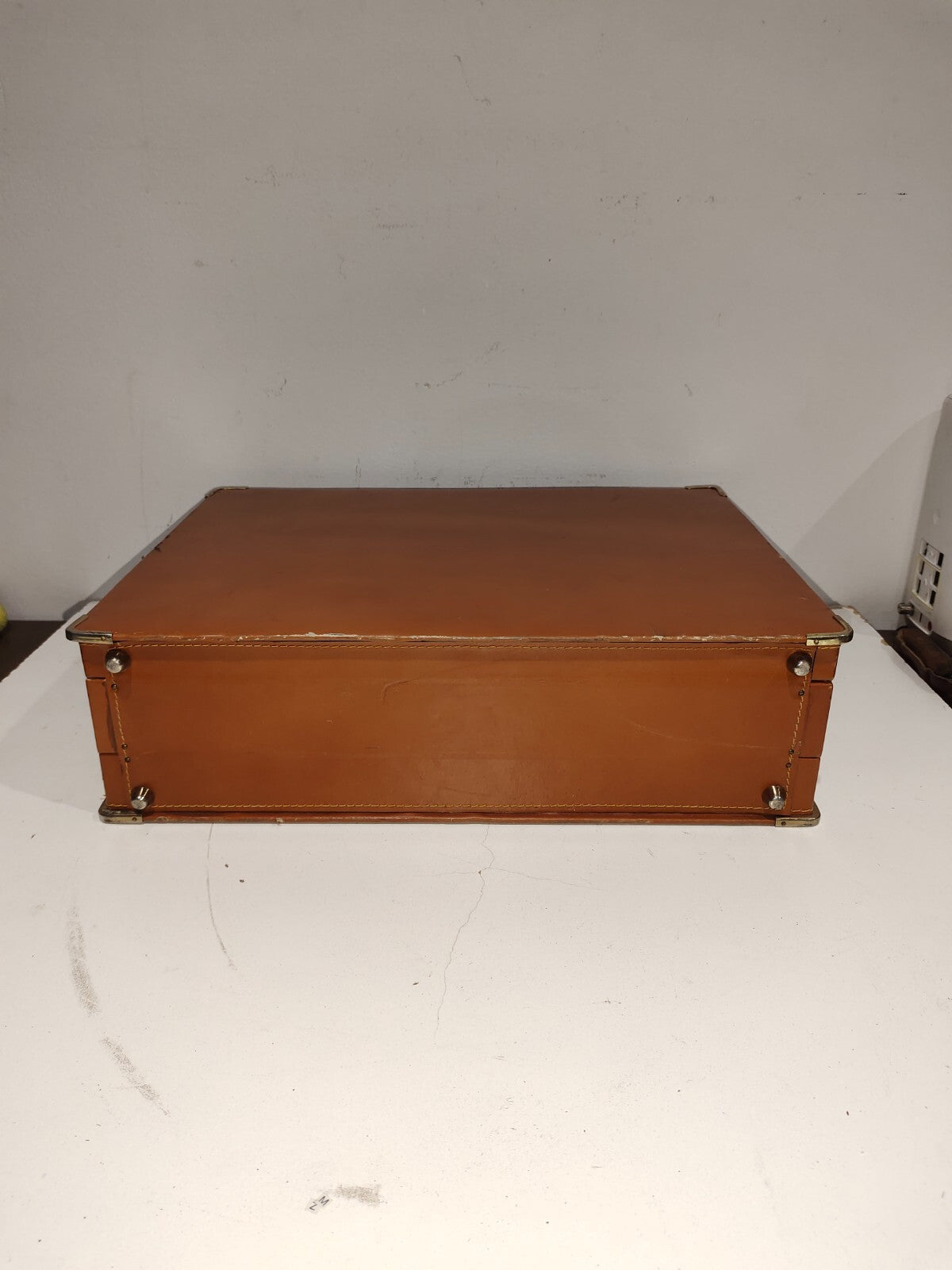 Vintage Tan Brown Suitcase