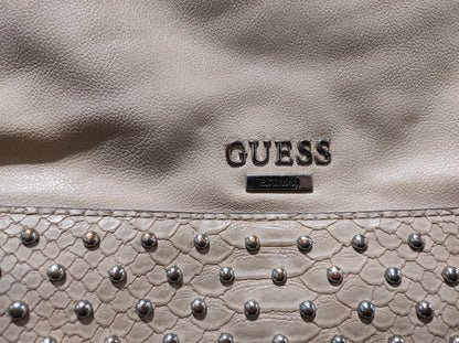 GUESS Rhinestones Large Tote Handbag Purse- Beige