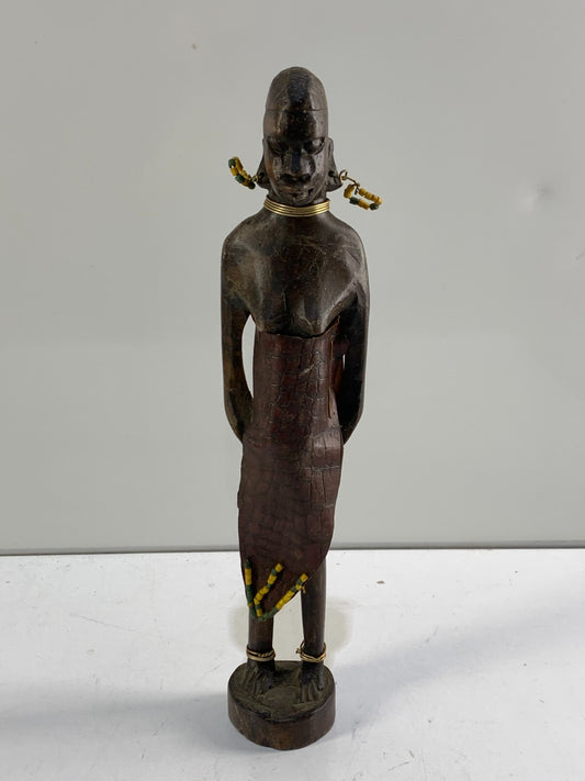Vintage 1970s Solid Wood Zulu Warrior Rhodesia Tribal African Carving Figure