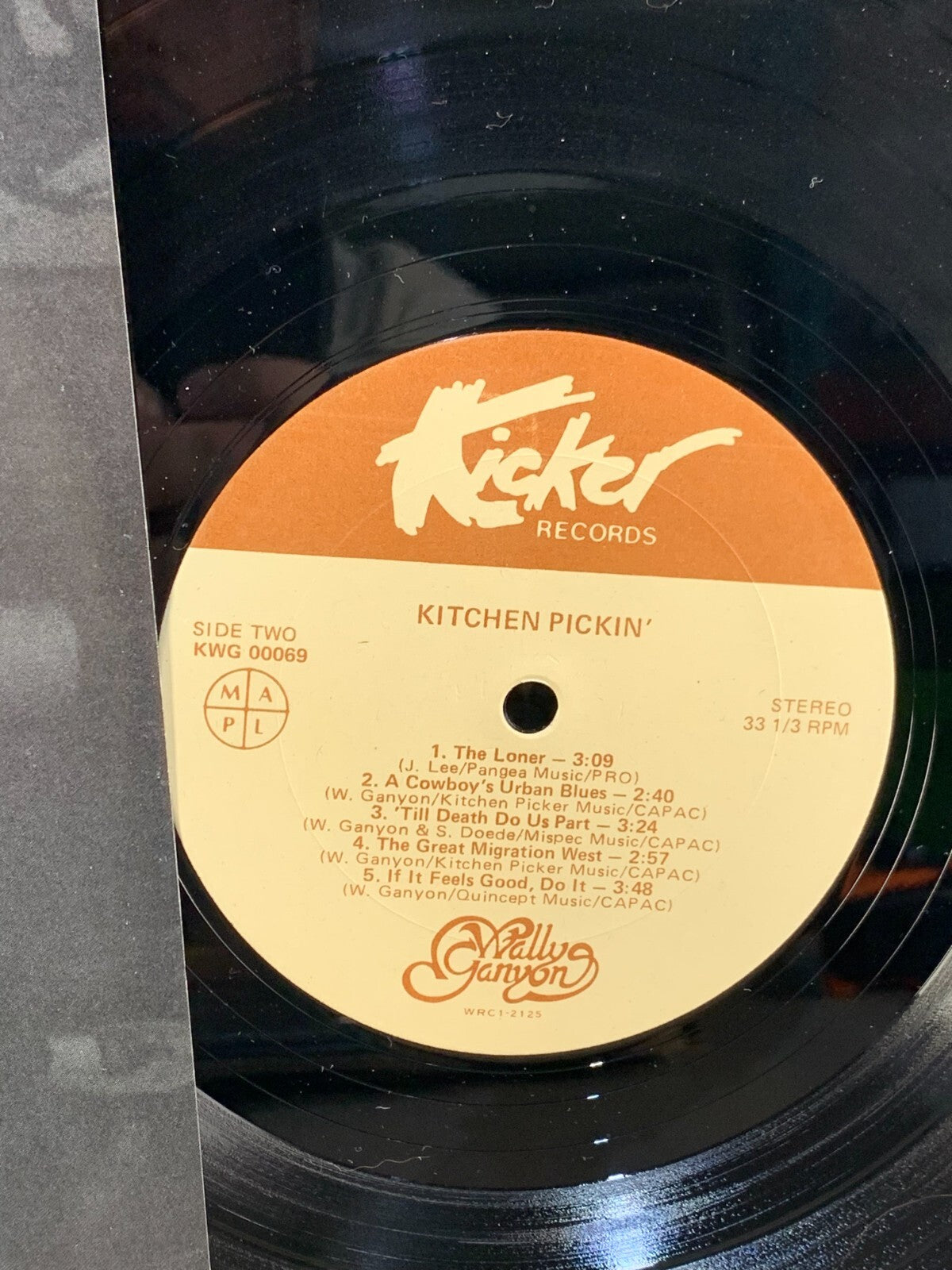 Wally Ganyon – Kitchen Pickin’ – Rare Canadian Country Folk – LP