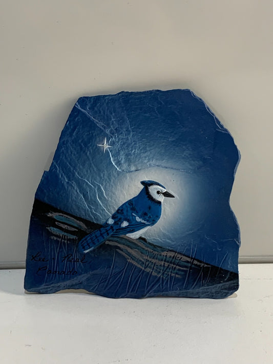 "Blue jay" from the original painting of artists Lee Hopkins and Neal Doucette