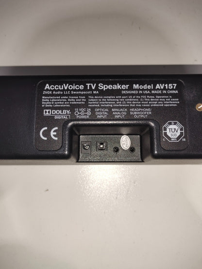ZVOX AccuVoice AV157 Dialogue Boosting TV Speaker Sound Bar