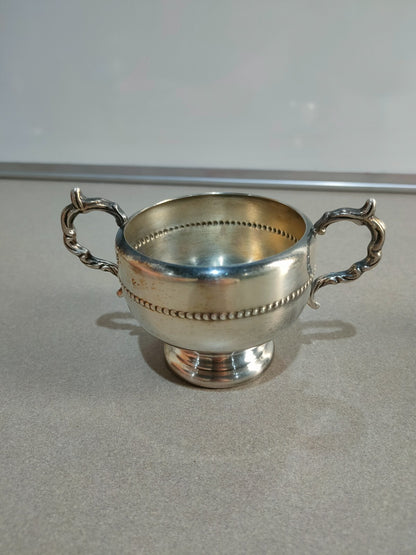 Antique 2 Piece Silver Viking Plate Tea Set, Creamer & Sugar Bowl