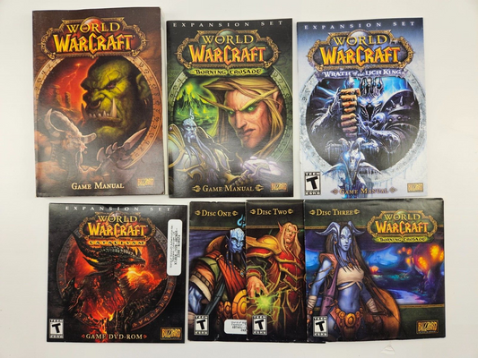 World of Warcraft - Original + Expansion Game Manual and Games