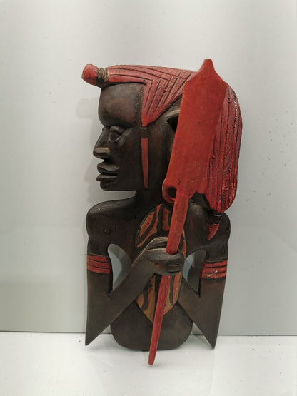 Carved Wooden African Man and woman Profile Wall Art decor collectible face art