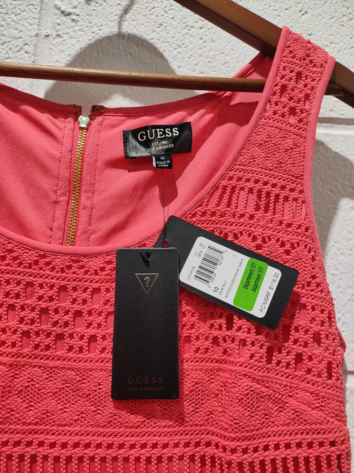 Guess Crochet Mini Peach Dress Size- 10