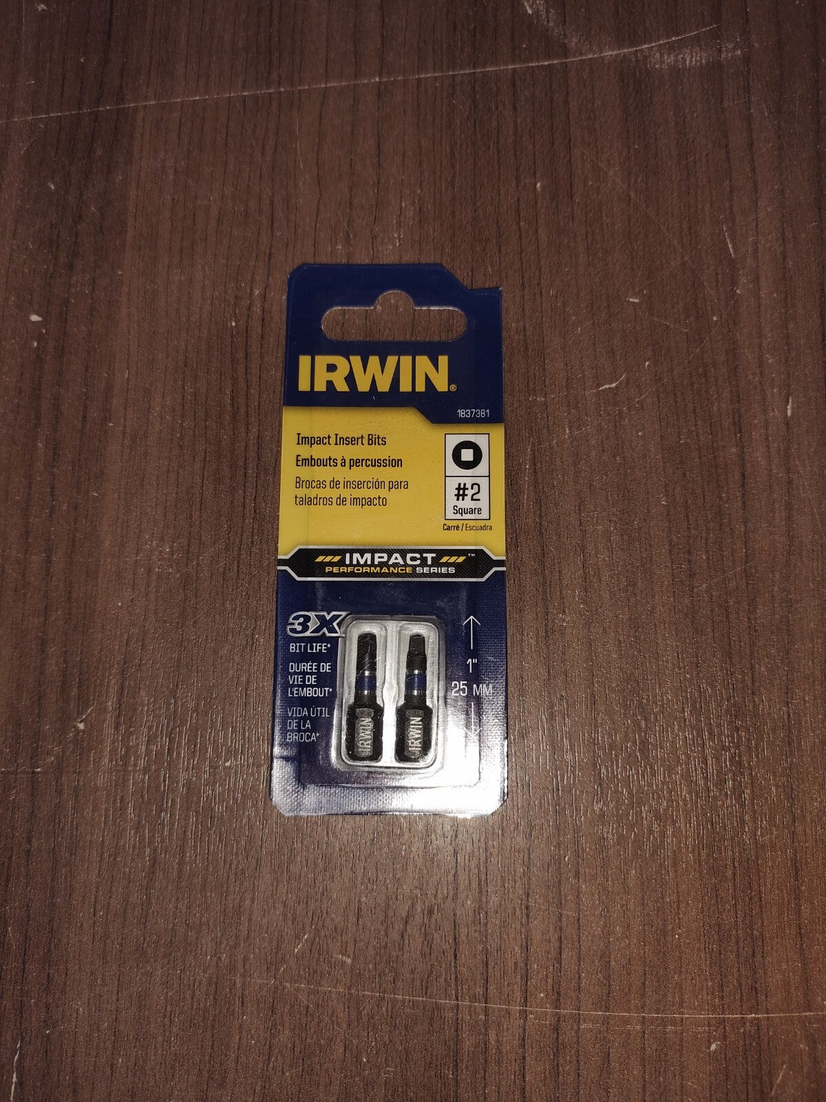 Irwin 1837381, 2 Count, 1", #2 Square Impact Insert Bits - Set of 6 - 9