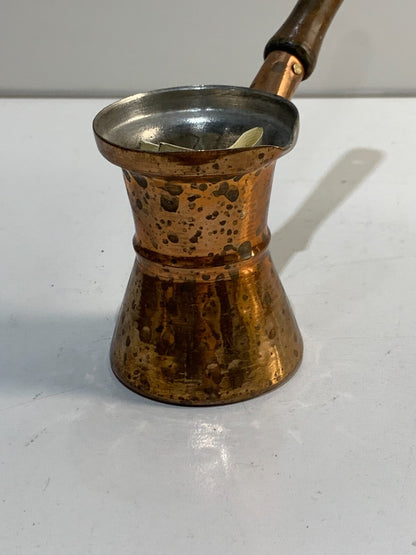Vintage copper tin greek stove top coffee pot birik cezve