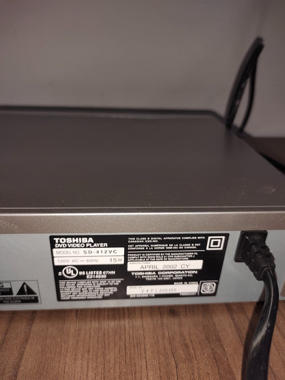 Toshiba SD-412V DVD Player - No remote or Manual - Tested & Working!