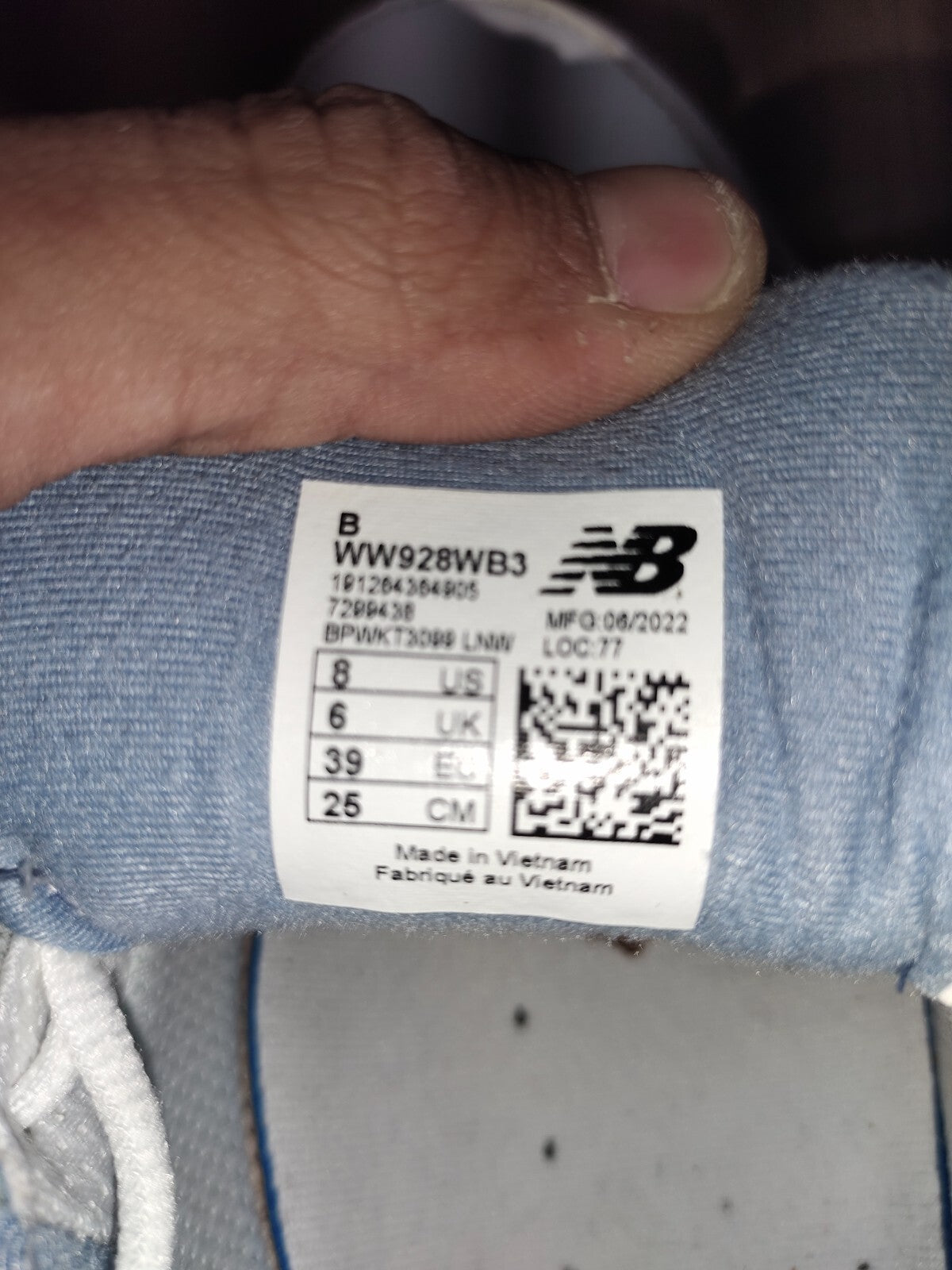New Balance Womens 928 White Blue Walking Sneakers Shoes - Size US - 8