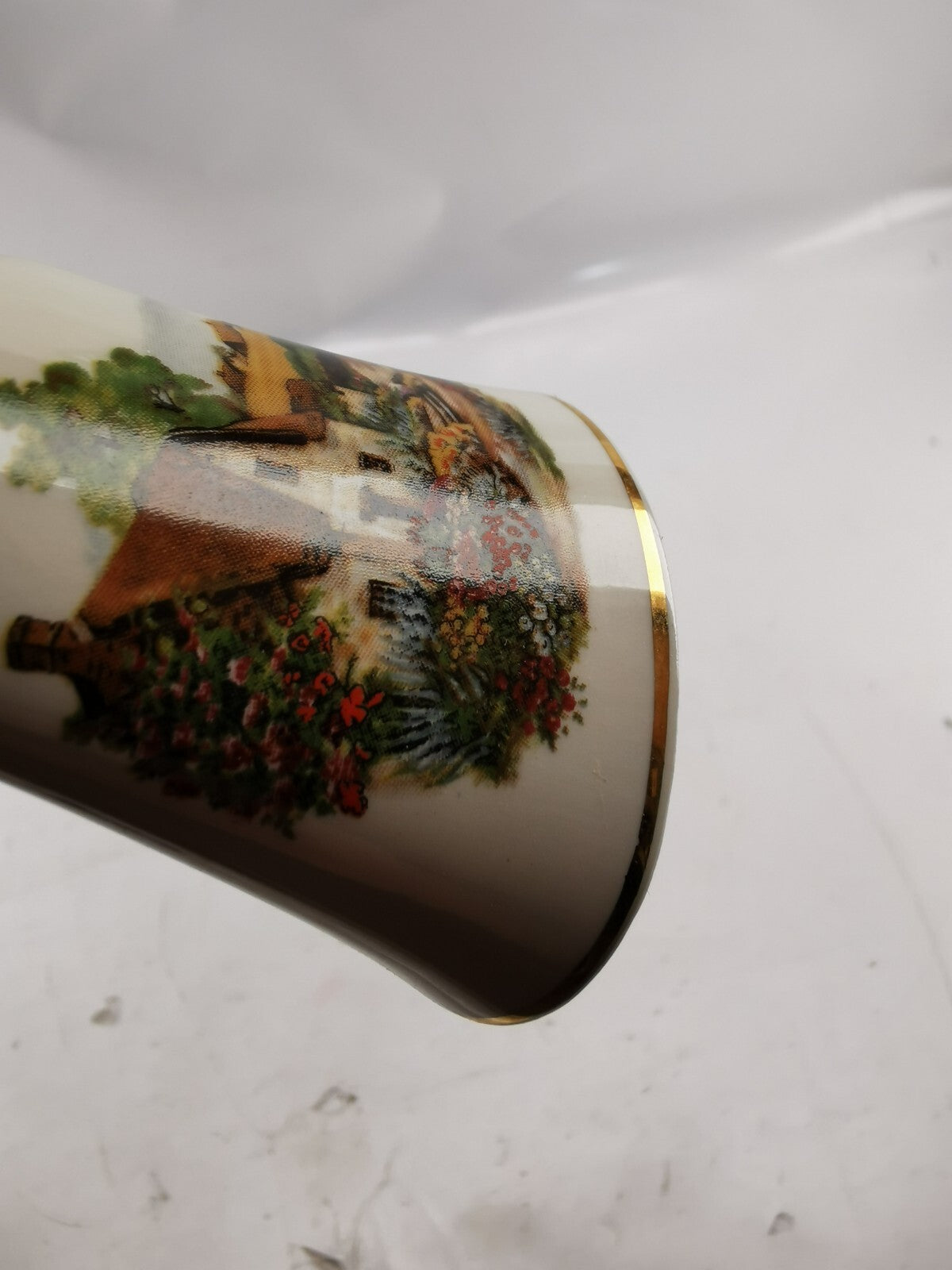 Prinknah made in England Cottage Country Scene Porcelain bell