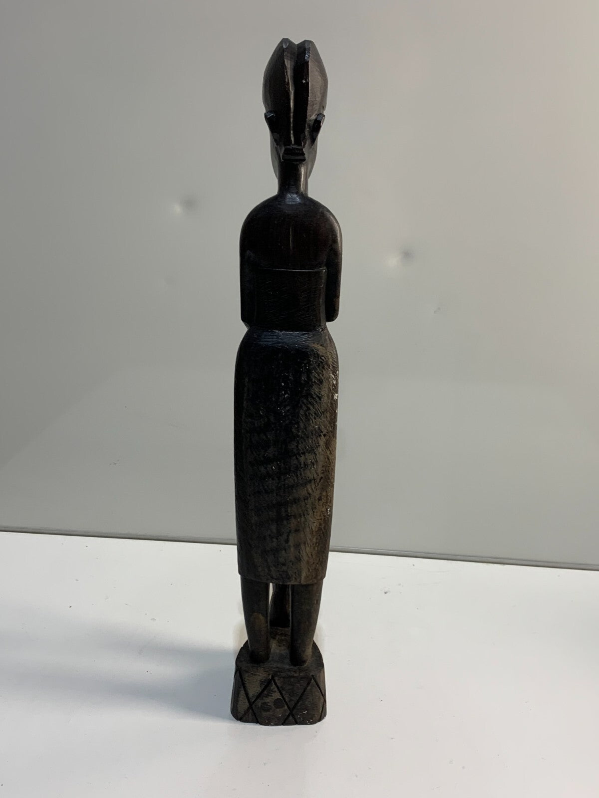 Vintage Woman with mortar and pestle Wood Sculpture