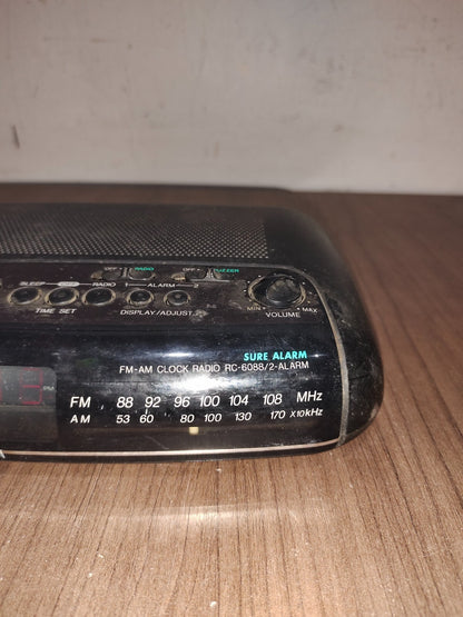 Panasonic RC-6088 Alarm Clock-Red Digits-Dual-AM/FM-Corded