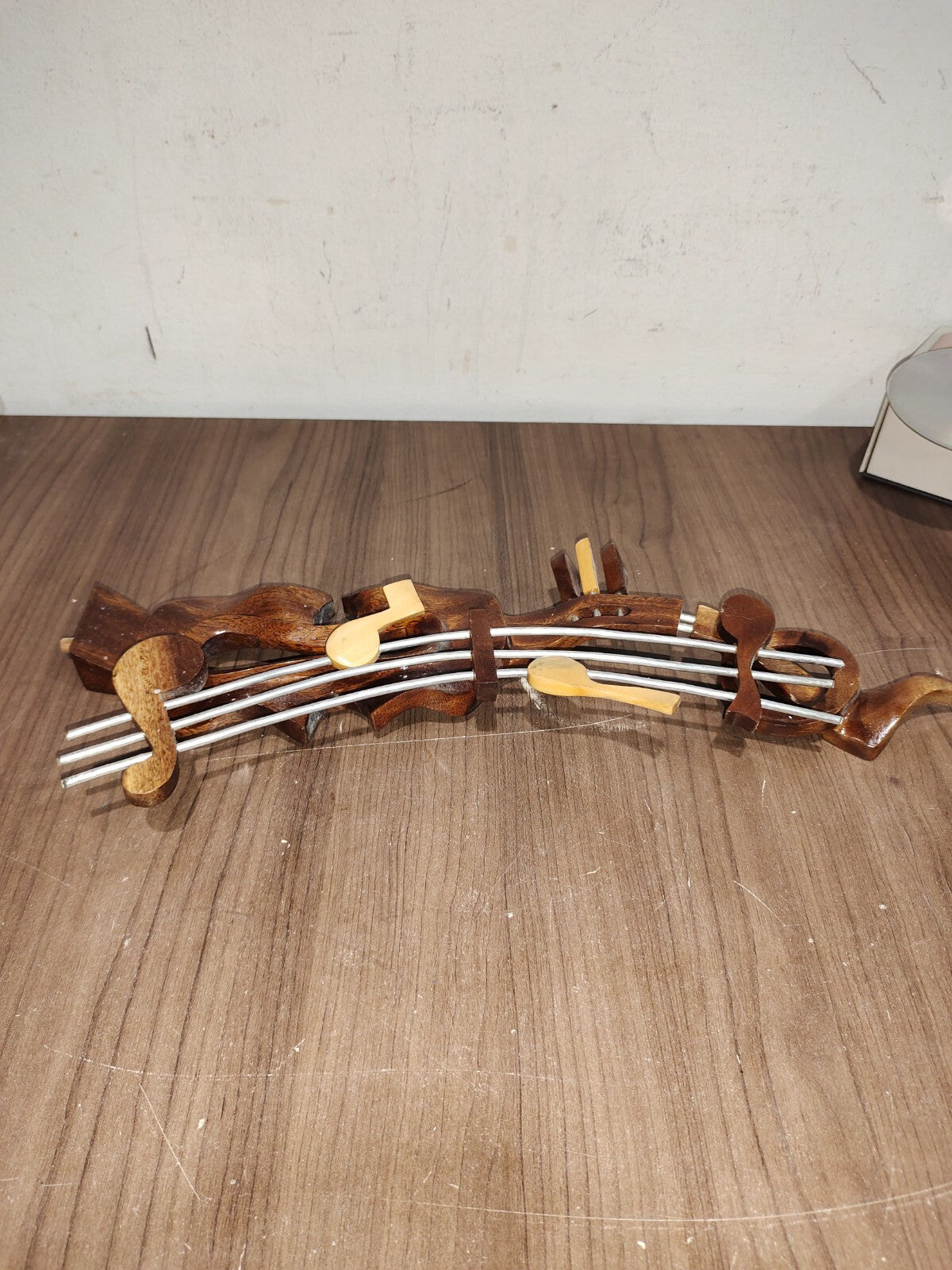 Unique Abstract Stained Wooden Hand Carved Violin