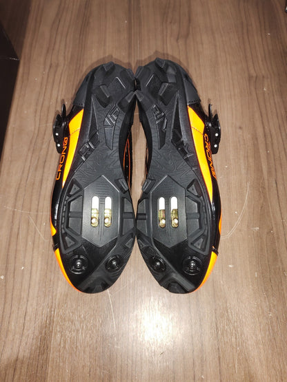 Crono CX-3 17 Mountain Bike Gravel BMX Shoes - Black Orange - Size - 42 (EUR)