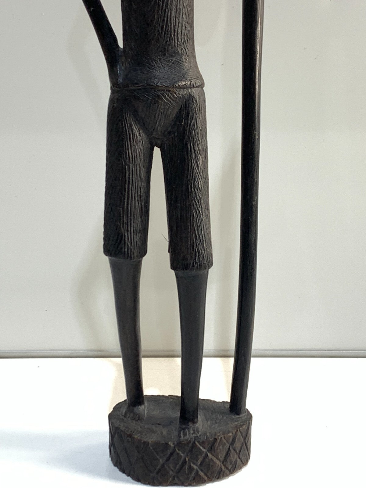VINTAGE WOOD SCULPTURE - MOTIVE MAN WITH CANE - AFRICA/KENYA