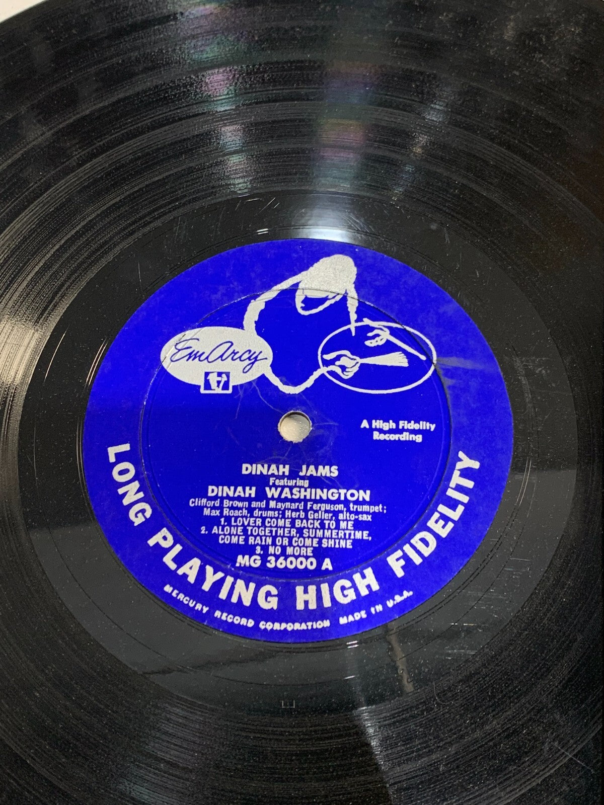 DINAH WASHINGTON Dinah Jams LP EMARCY MG 36000 MONO DG 1954 CLIFFORD BROWN ROACH
